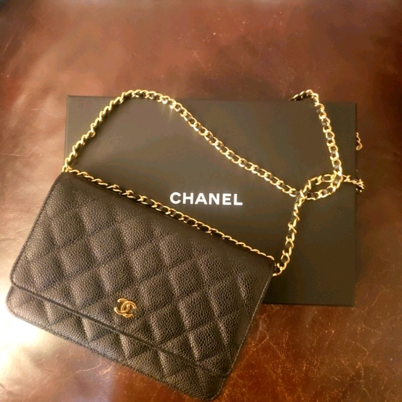 CHANEL Handbags - Chanel Classic - Caviar Quilted Wallet on Chain w/ Gold Hardware